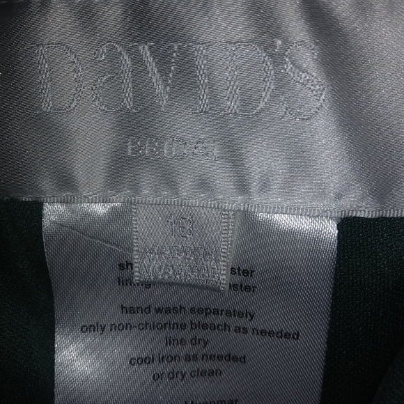 Davids Bridal 16 Sleeveless Formal Maxi Dress Plus in Forest Green - Picture 8 of 10